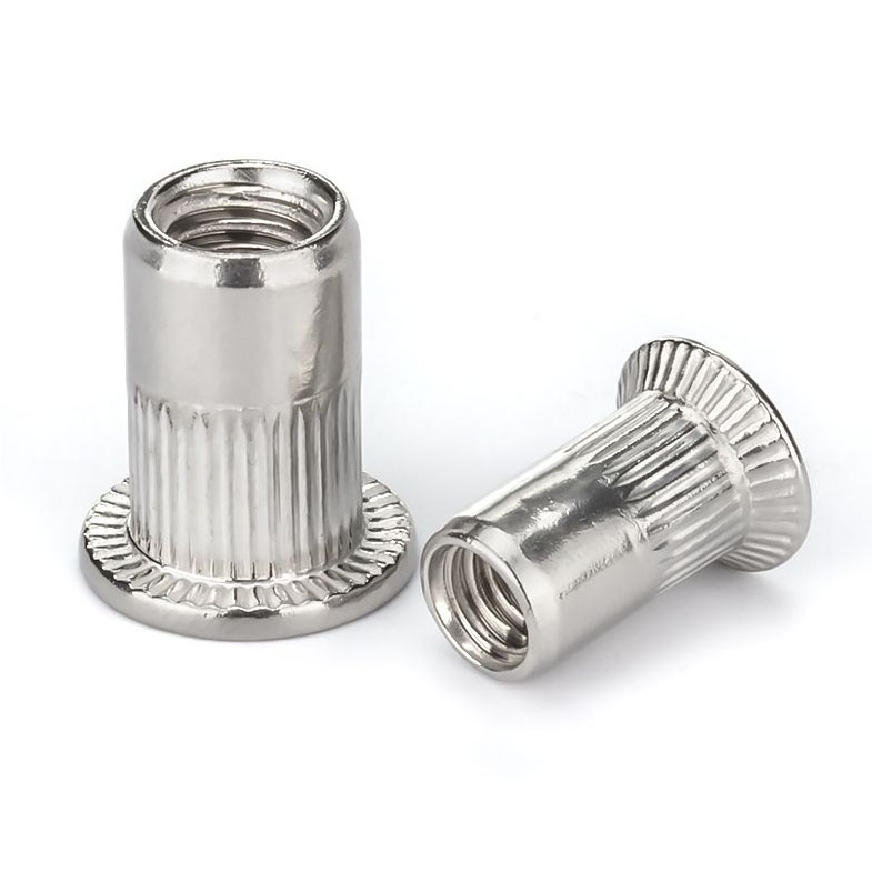 Tubular Flat Head Round Body Knurled Rivet Nut